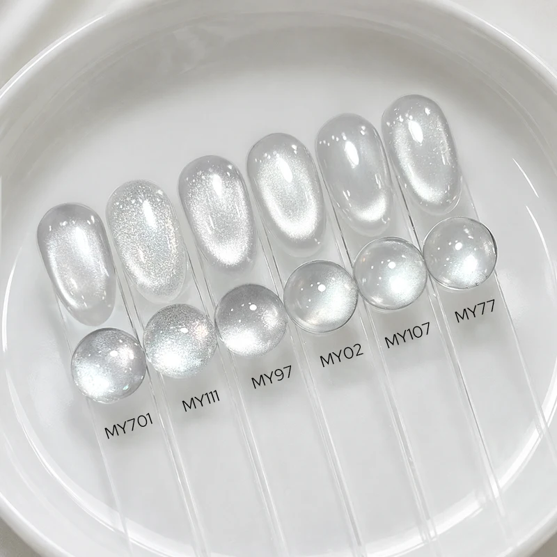 Glass Cat Eye White Gel Polish Glass Cat Eye White Gel Polish - Image 5