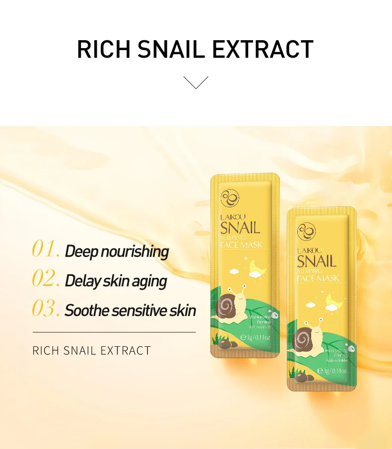 Snail Sleeping Mask – Hydrating 7pcs