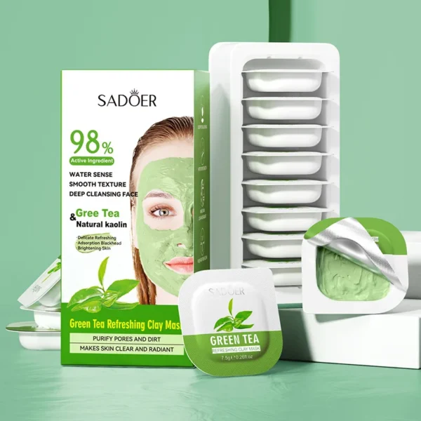 Green Tea Mud Mask – Purifying 8pcs - Image 5