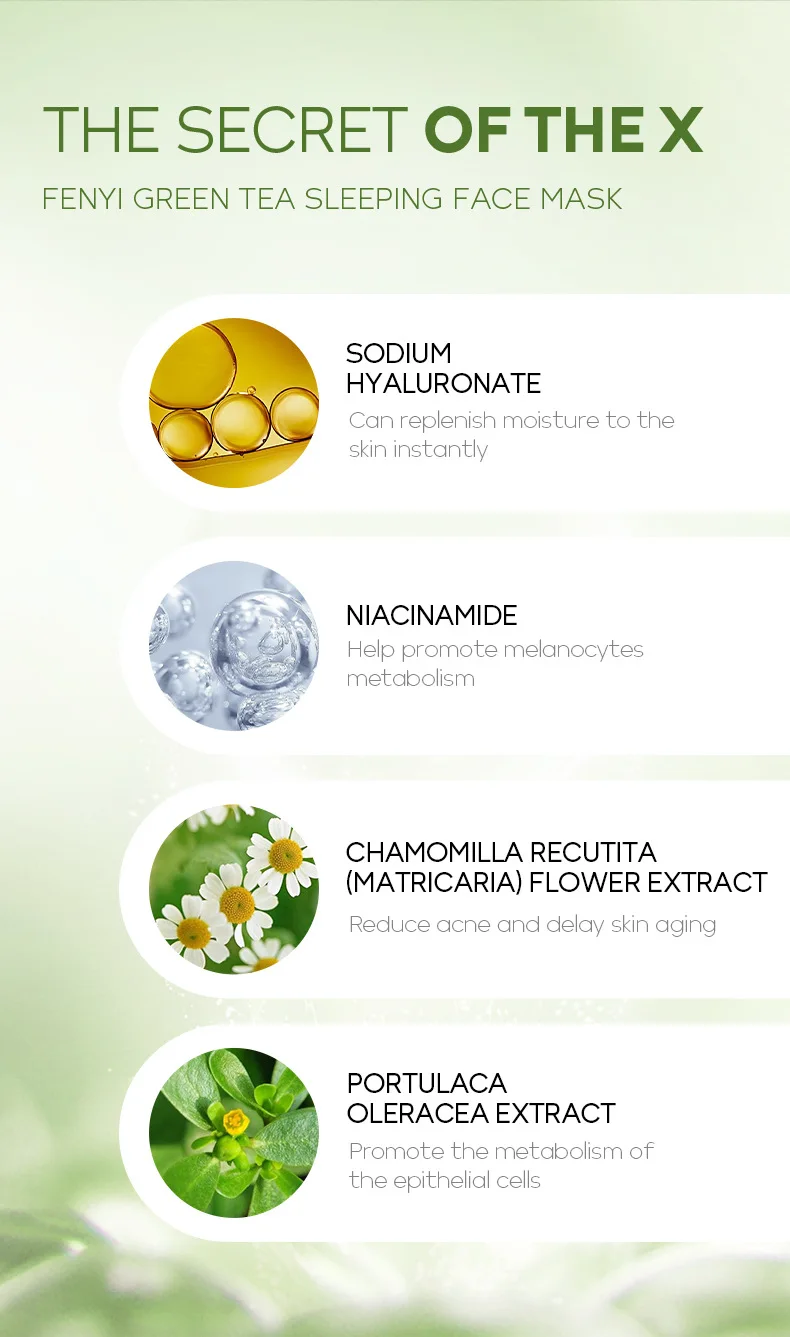 Sleeping Face Mask – Green Tea 10pcs
